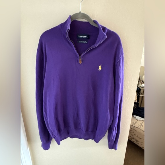Ralph Lauren Purple Zip Up Sweater - Picture 1 of 4